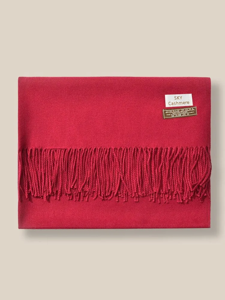 Soft Solid Tassel Scarf