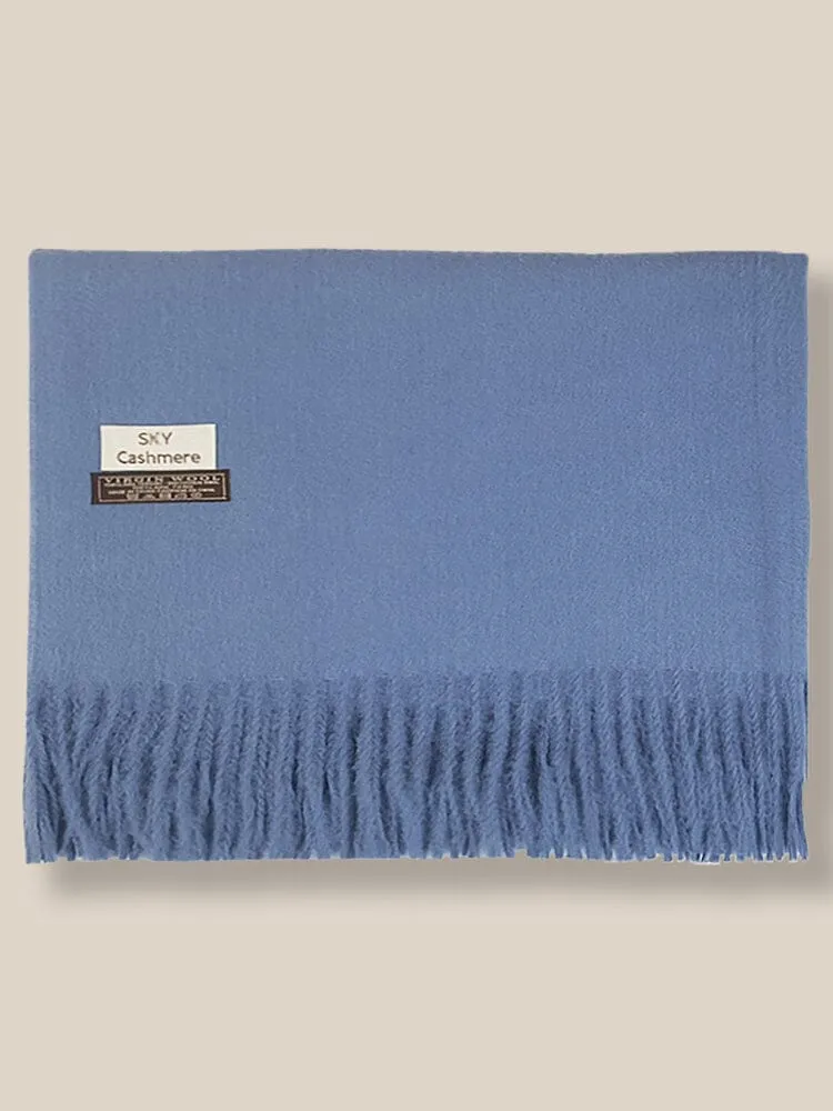 Soft Solid Tassel Scarf