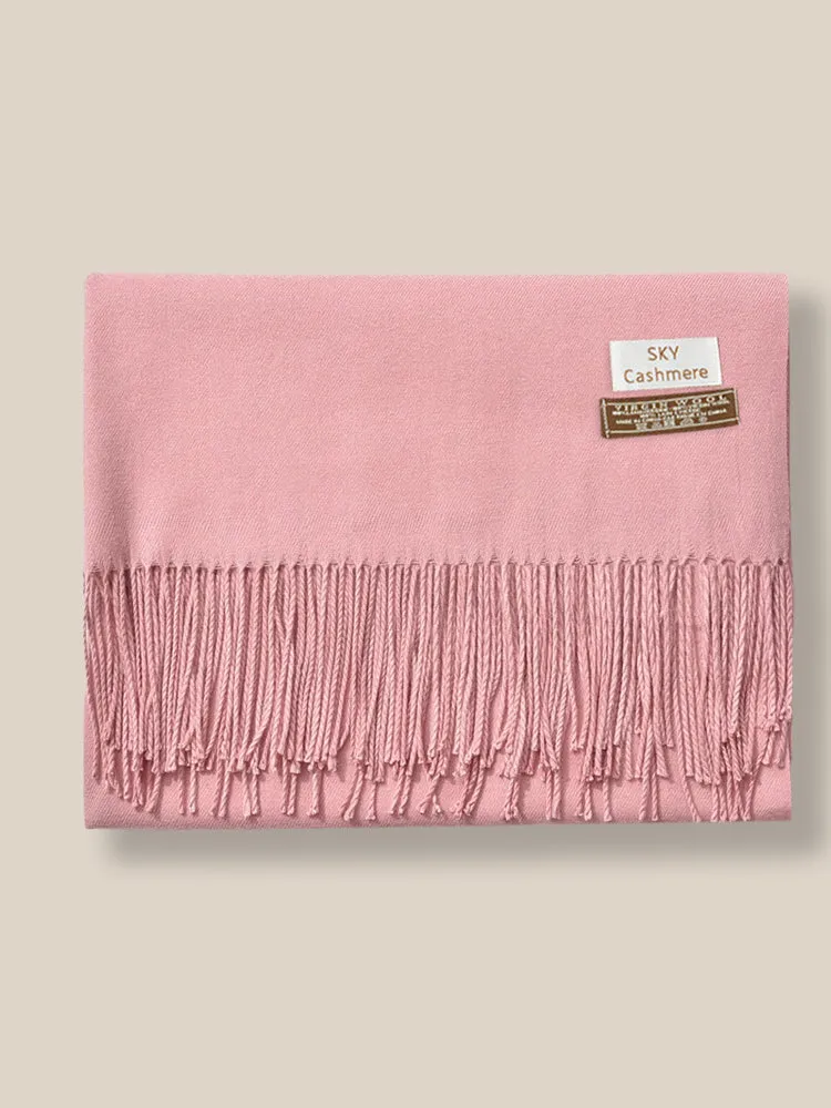Soft Solid Tassel Scarf