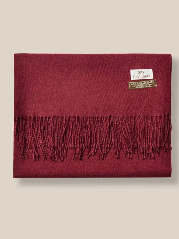 Soft Solid Tassel Scarf