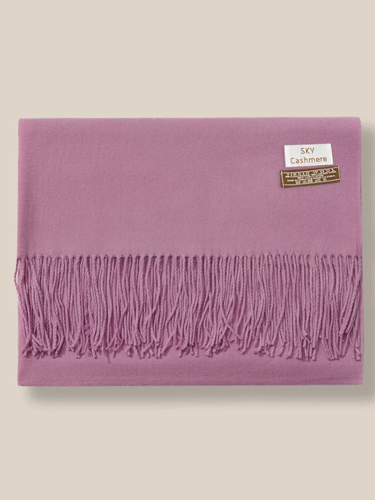Soft Solid Tassel Scarf