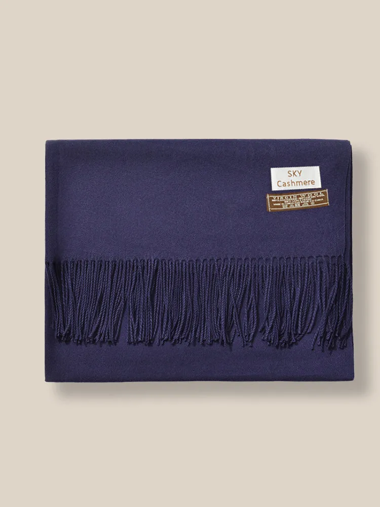 Soft Solid Tassel Scarf