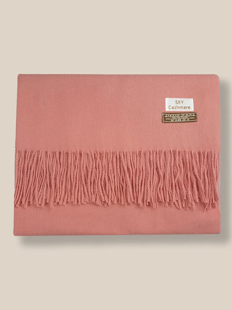 Soft Solid Tassel Scarf