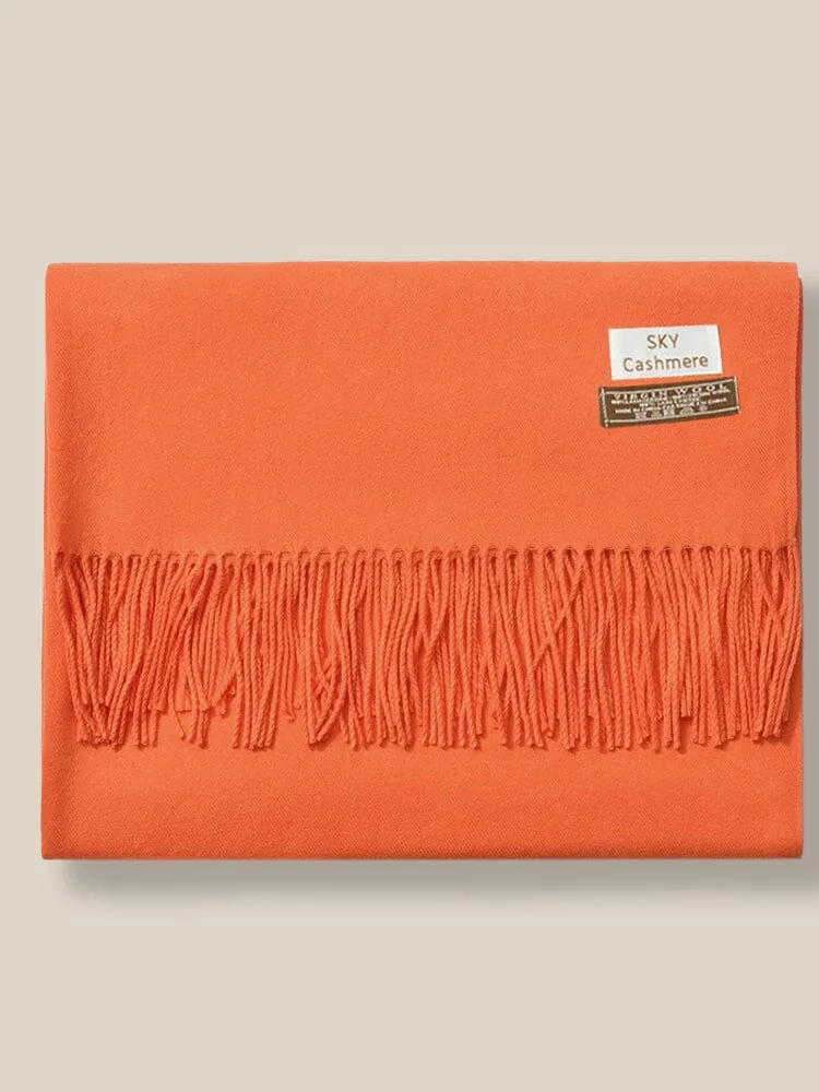 Soft Solid Tassel Scarf