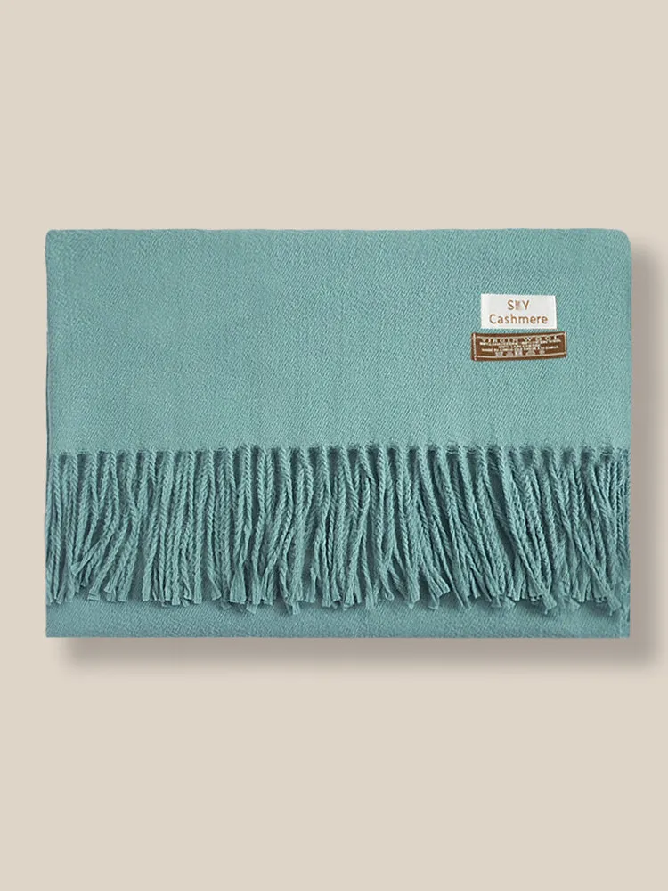 Soft Solid Tassel Scarf