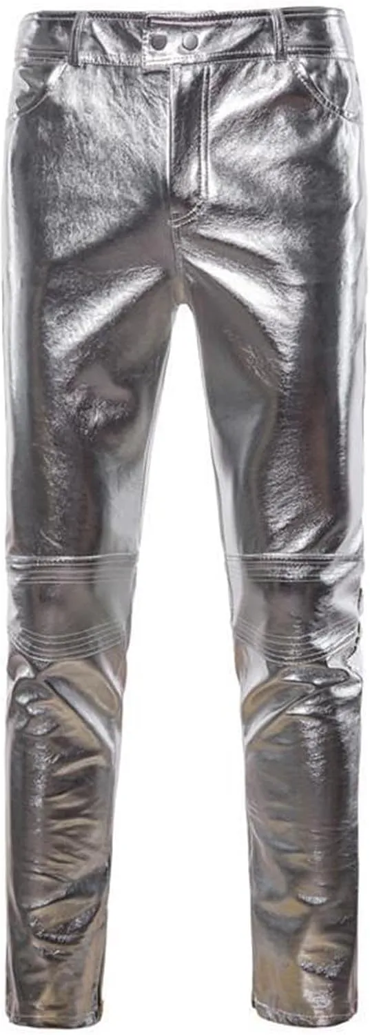 Summer Pants for Men Solid Color Leather Pocket Legs Button Zipper Breathable Loose Summer Trendy Trousers