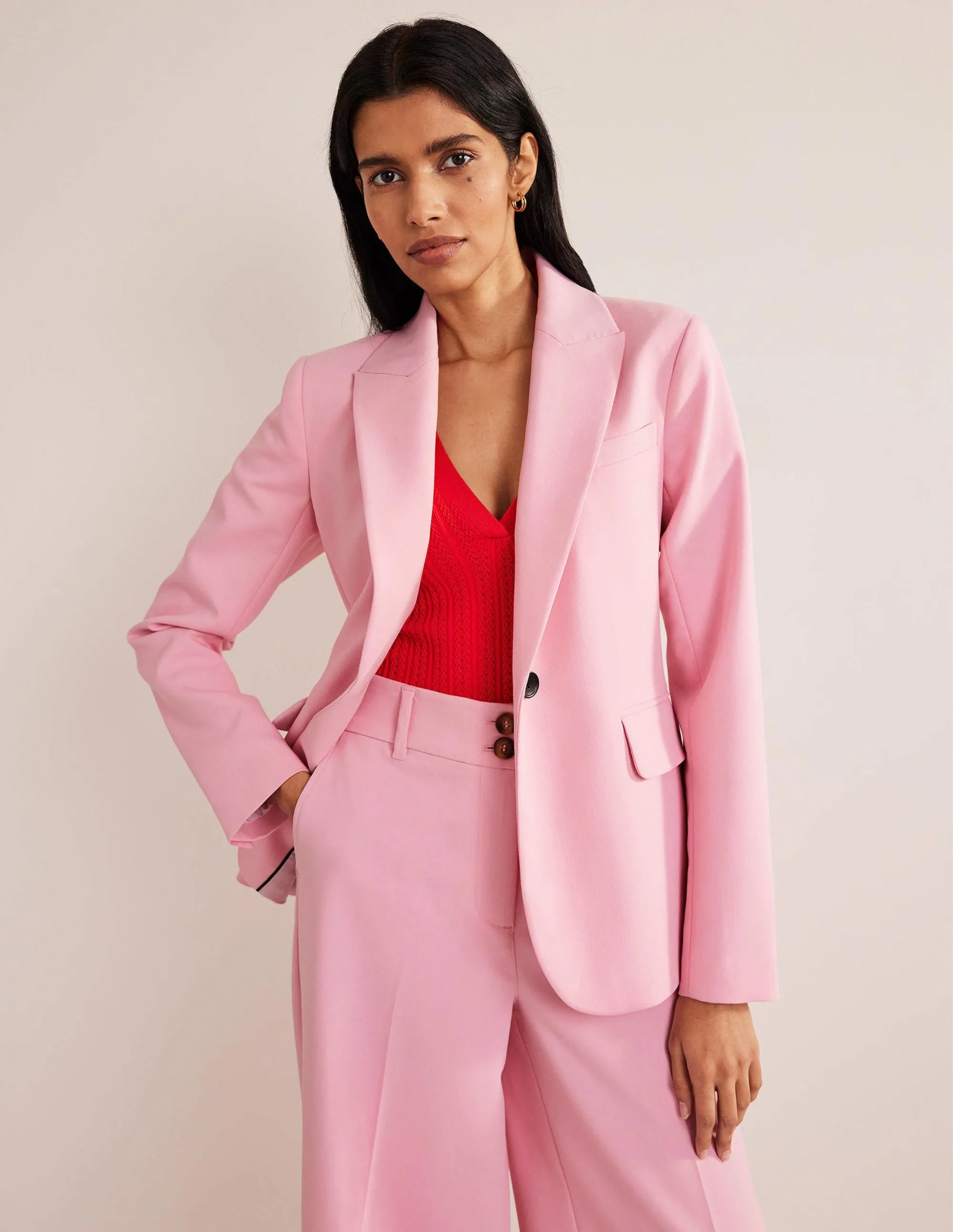 Tailored Suit Blazer-Pink