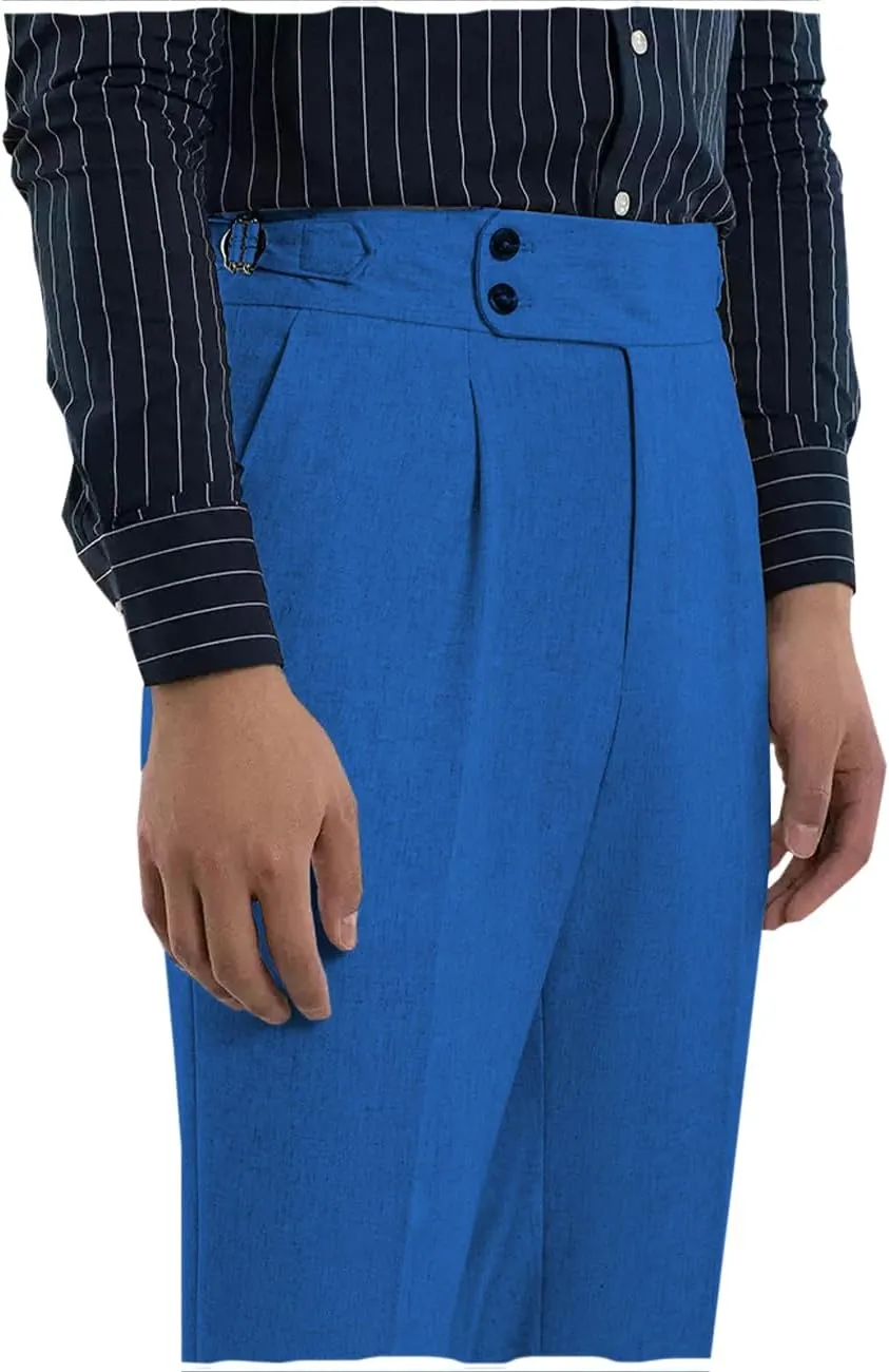 Tuikayoo Men's Linen Pants Regular fit Summer Trousers Lightweight Beach Trousers Solid Color for Men Casual Vacation