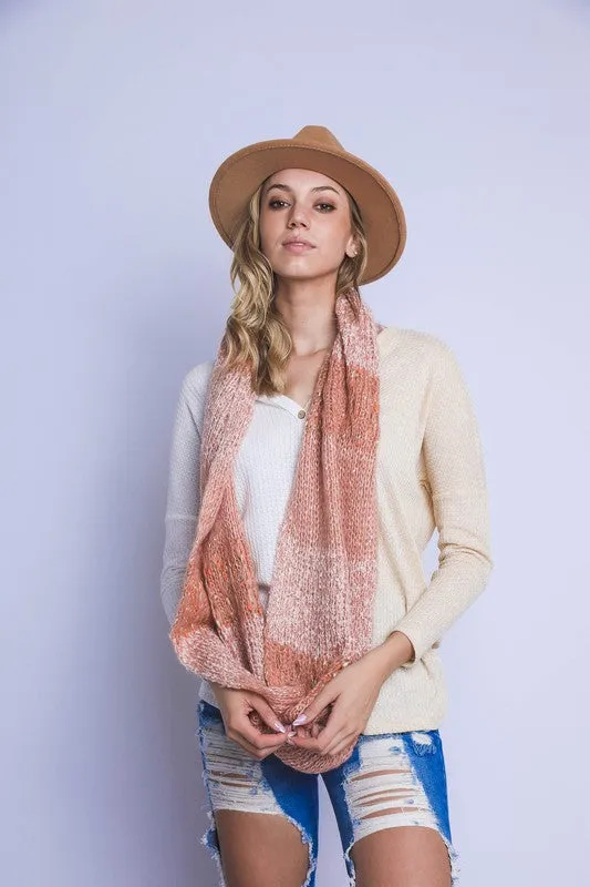 TWO TONED INFINITY STRING SCARF