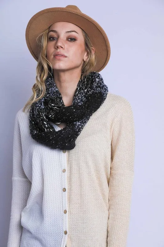 TWO TONED INFINITY STRING SCARF