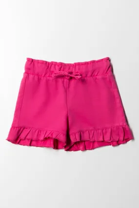 Unbrused Frilled Short Cerise