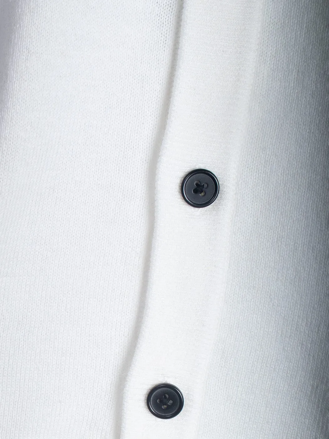 White Cardigan With Striped Back Detail