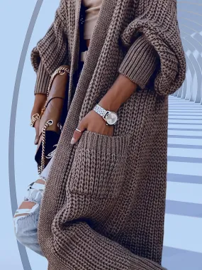 Women Stylish, And Minimalist Knitted Cardigan with Pockets,