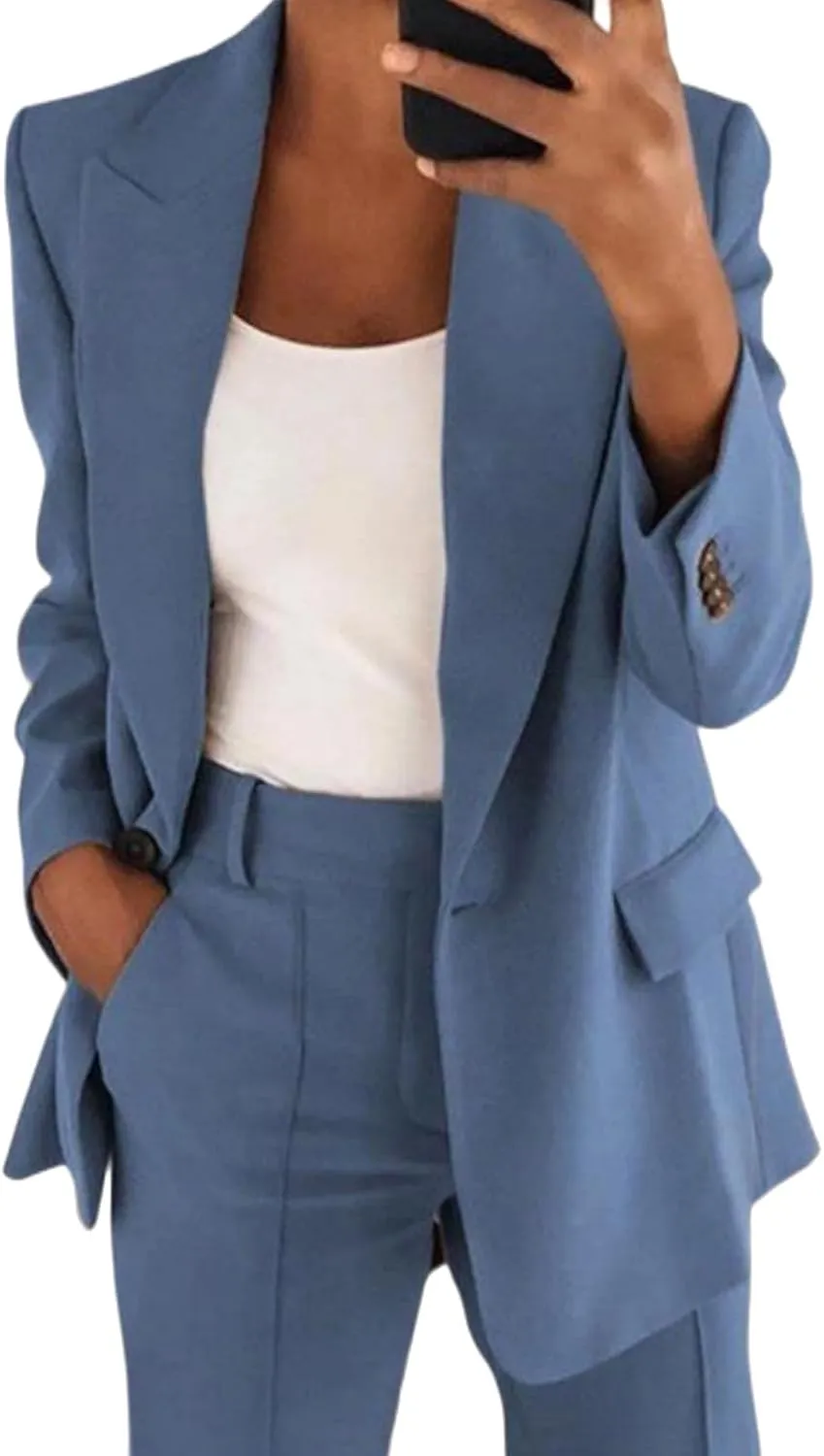 Womens Casual Blazers Business Casual Jackets Long Sleeve Open Front Work Office Blazer Suit Jacket Trendy Clothes