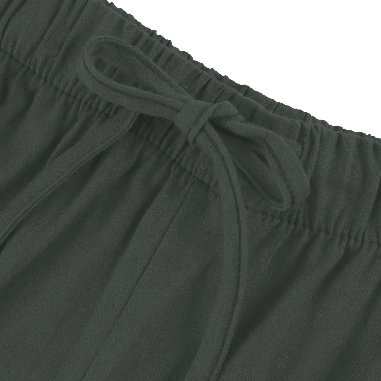 Womens Cotton Linen Pants Summer Wide Leg Palazzo Pants Flowy Beach Lounge Trousers Comfy Loose Slacks