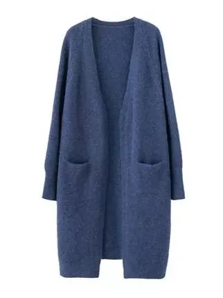 Womens Long Minimalist Cardigan with pockets.