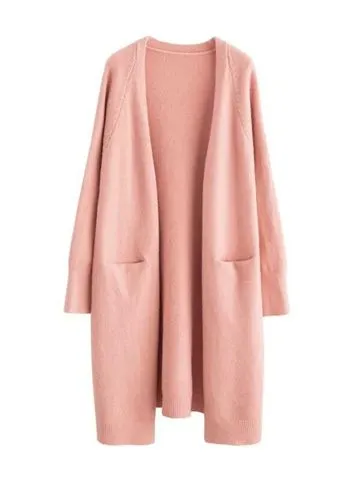 Womens Long Minimalist Cardigan with pockets.