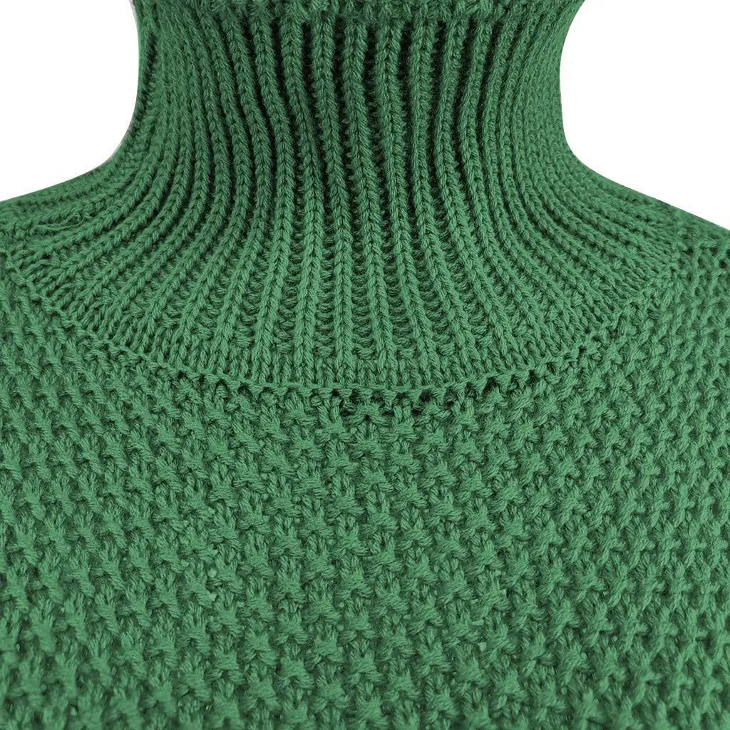 Women's Turtleneck Oversized Sweaters 2024 Batwing Long Sleeve Pullover Winter Loose Chunky Cable Knit Jumper